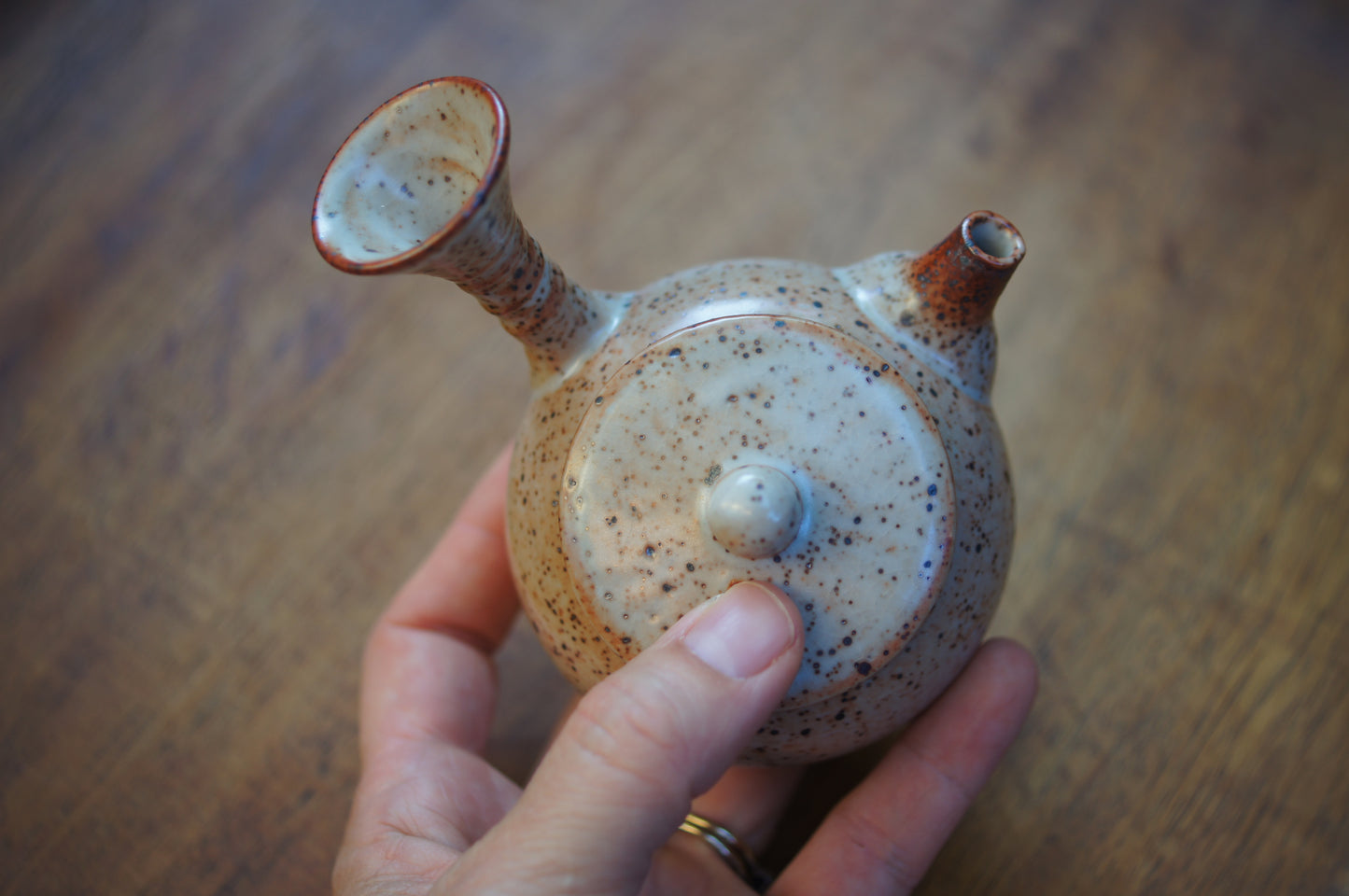 140 mL Red Ruyao Kyusu Artisan Teapot - White